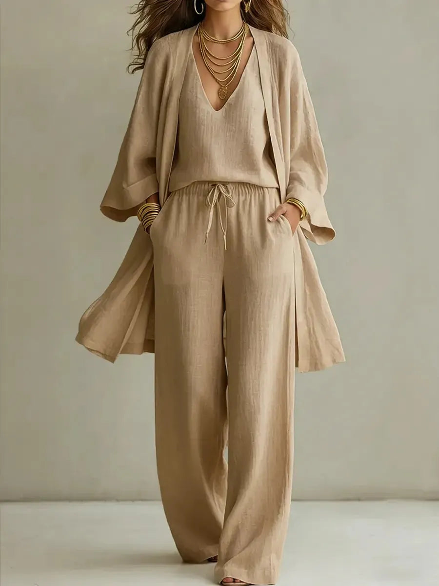 Women's  wide-leg pants three-piece set