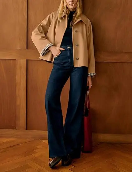 Womens Cropped Trench Coat