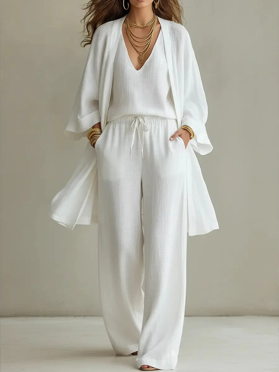 Women's  wide-leg pants three-piece set