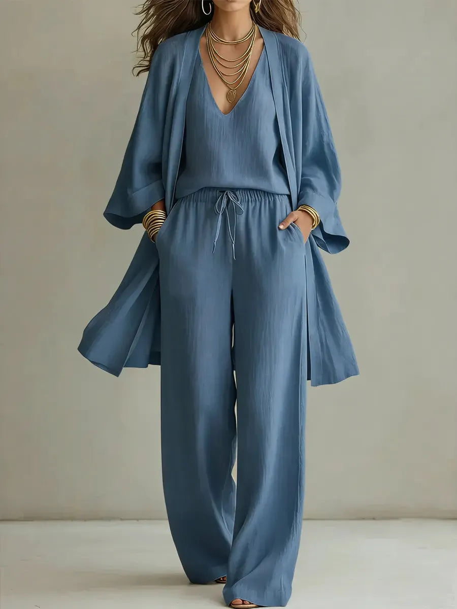 Women's  wide-leg pants three-piece set