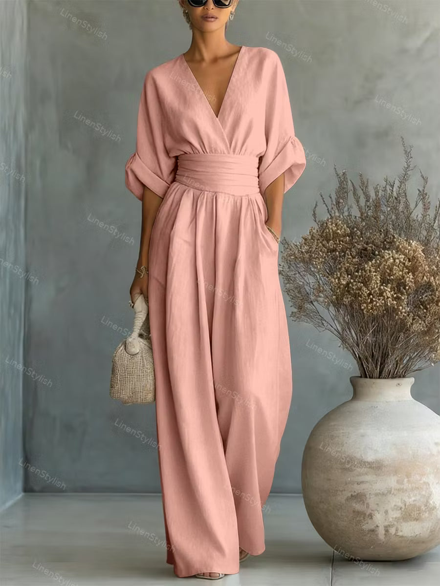V-neck Waist Jumpsuit