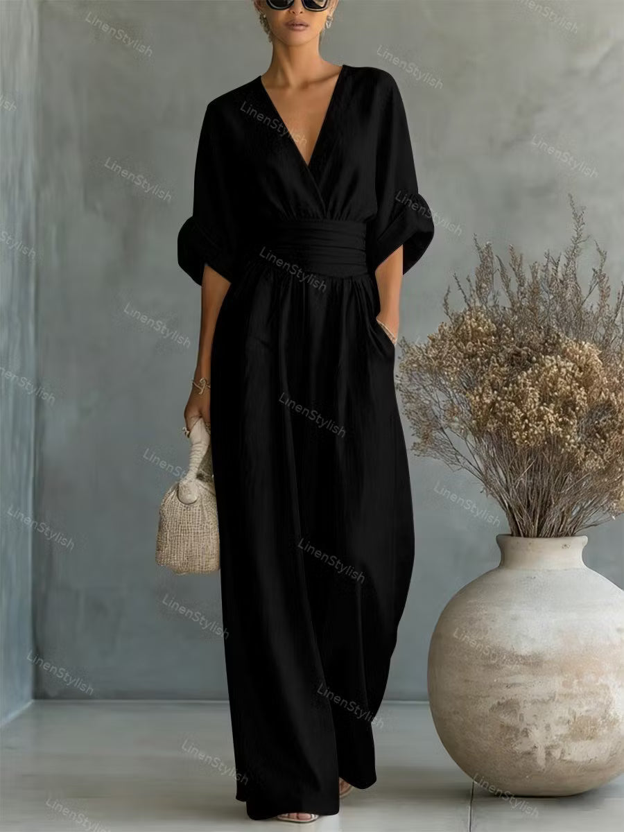 V-neck Waist Jumpsuit