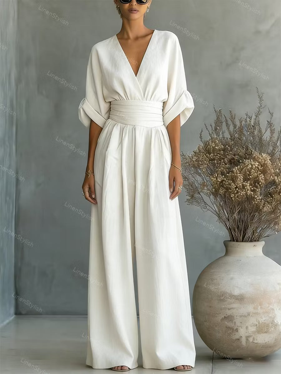 V-neck Waist Jumpsuit